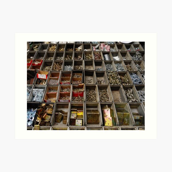 Lots of little screws, hooks and rings Art Print