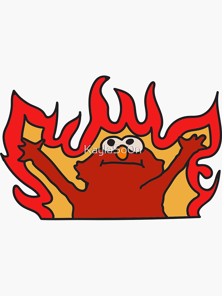 Flaming Gifts Merchandise Redbubble - elmo is burning get me water roblox