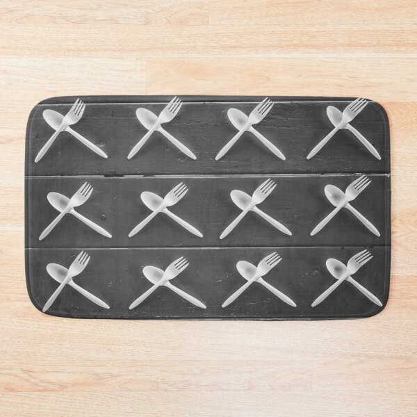 Item preview, plastic forks and plastic spoons in black and white designed and sold by Mrvell.