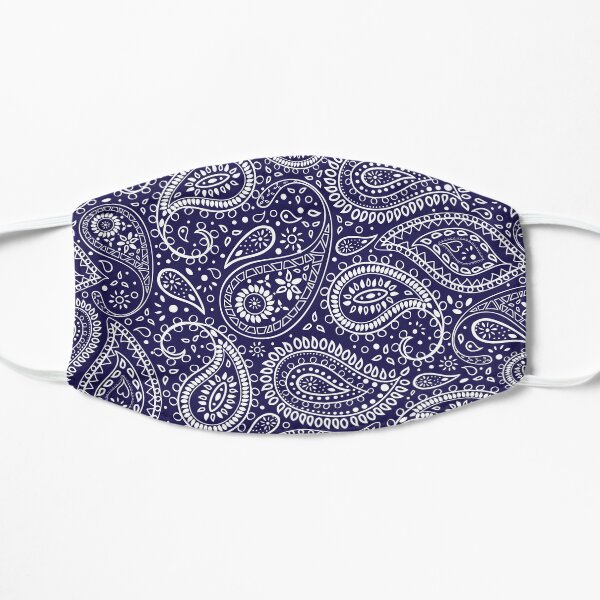 Pretty Bohemian Art Paisley - Blue and White Mask