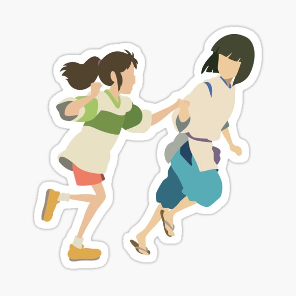 「Spirited Away」Chihiro and Haku Minimal Sticker Sticker