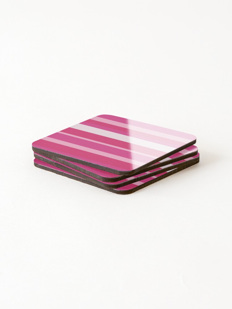 Thumbnail 4 of 5, Coasters (Set of 4), Pink Retro Stripes designed and sold by RalphAndArthur.