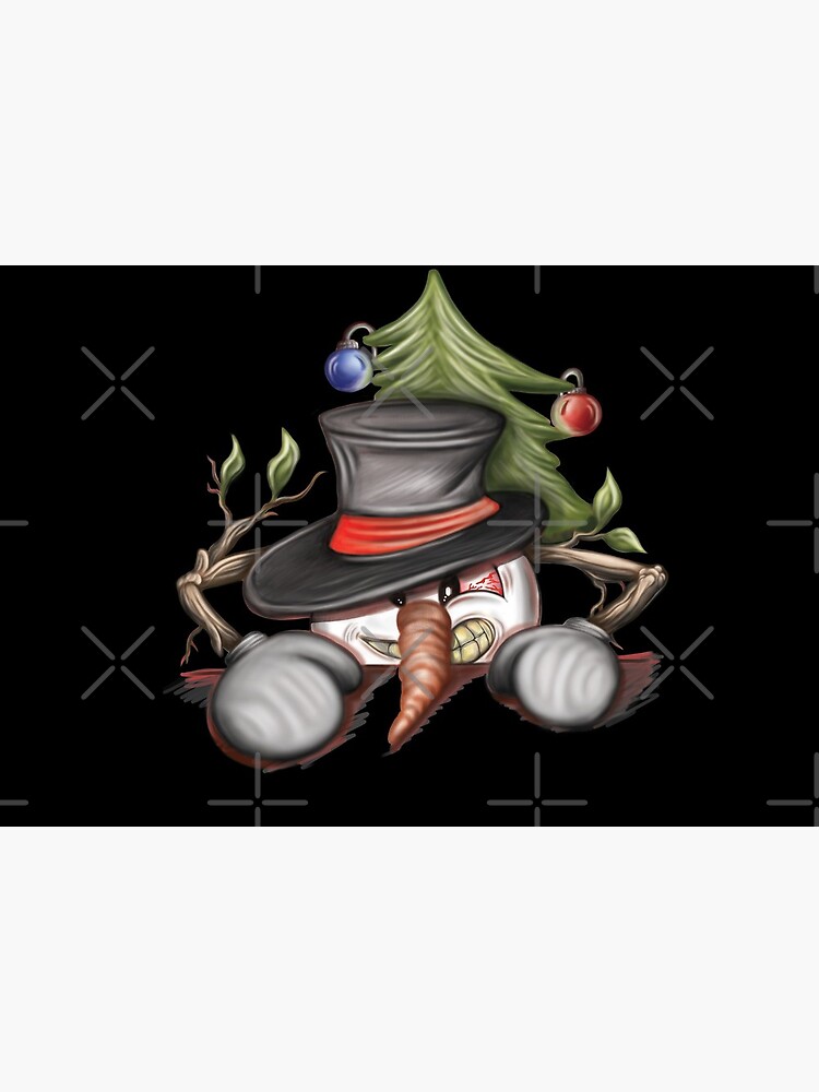 Angry Snowman Crawling out of a Tree by snohock