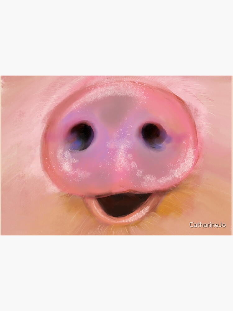 Artwork view, Pig Mouth Face Mask designed and sold by CatharineJo