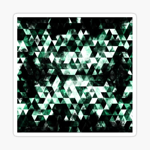 Triangle Geometric Green Smoky Galaxy pattern Sticker