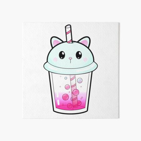 Kawaii Cute Iced Coffee For Coffee Lovers Art Board Print for Sale by  MariKatri