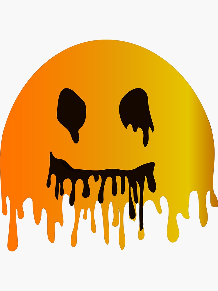 "Melting Faded Smiley Face " Sticker by chloediscipio | Redbubble