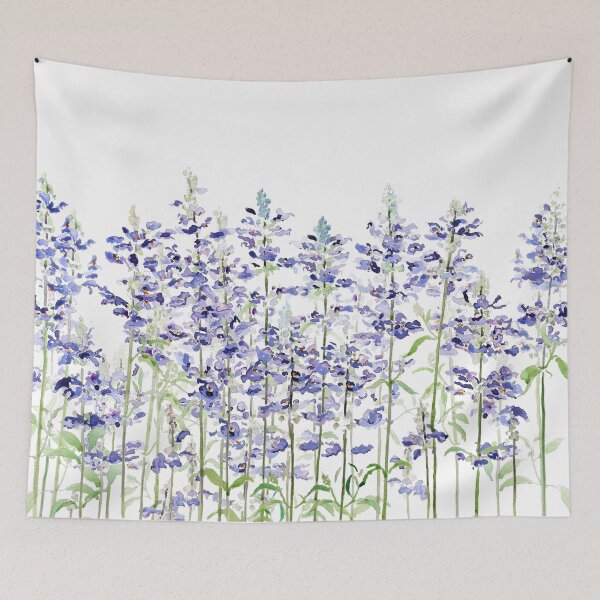 Item preview, hand painted blue mealycup sage flowers watercolor   designed and sold by ColorandColor.