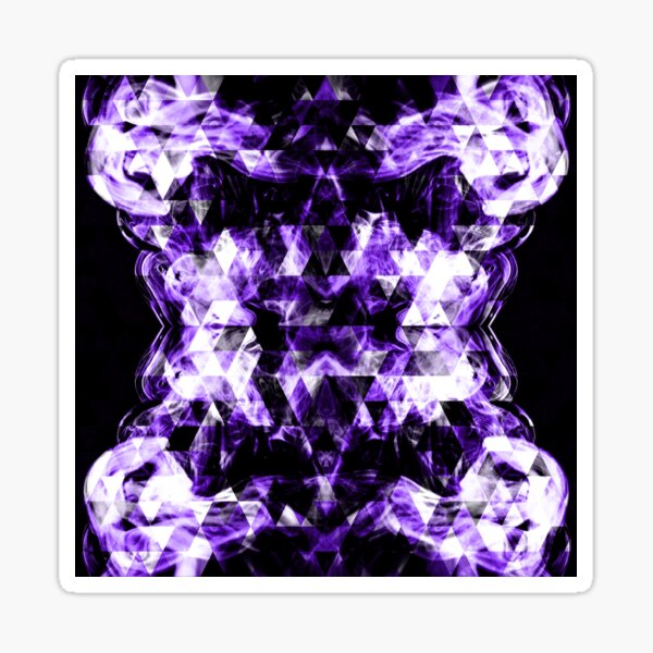 Electrifying ultra violet purple sparkly triangle flames Sticker