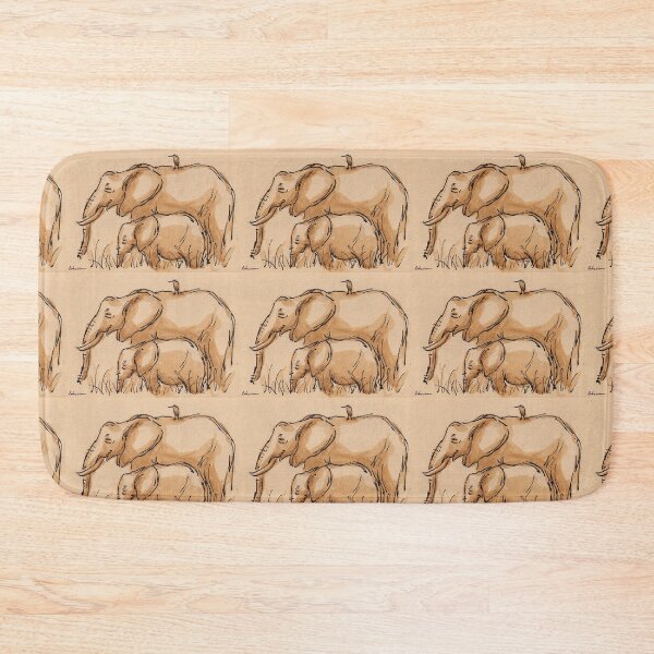 Item preview, Family of Three:  Baby Elephant, Mama & Birdie Watercolor Painting #22 designed and sold by Rebecca Rees.