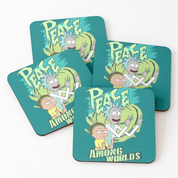 Peace between worlds | Rick and Morty | Peace among worlds Coasters (Set of 4)