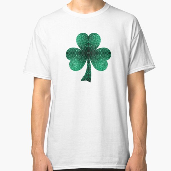 Emerald green shamrock clover sparkles Classic T-Shirt