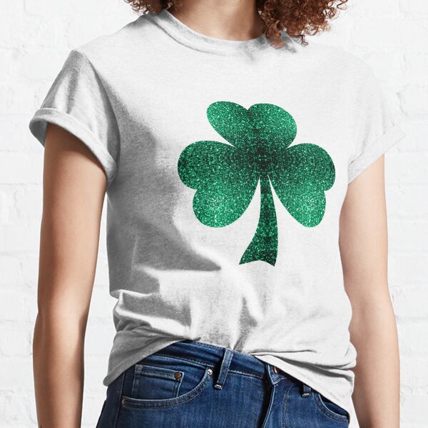 Faux Glitter Lucky Shirt, Womens Cute St Patricks Day TShirt, Sparkly  Clover Graphic Tee, St. Patrick's Day Outfit