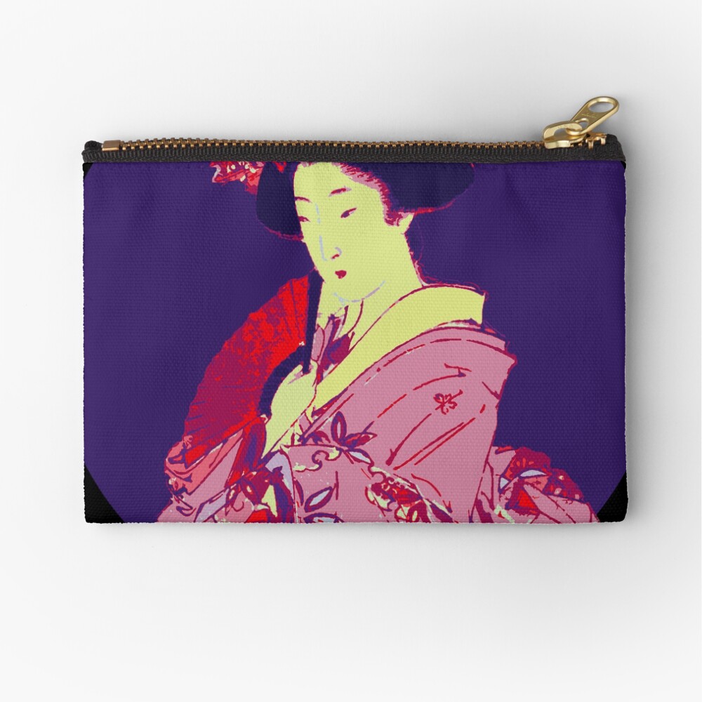 japan geisha japanese lady art Zipper Pouch
