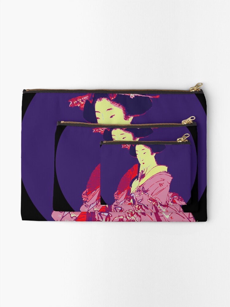 Alternate view of japan geisha japanese lady art Zipper Pouch