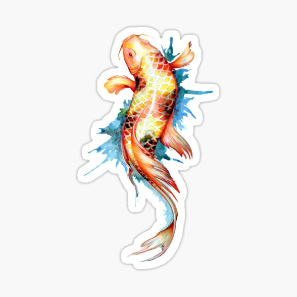 Koi Fish Art Stickers for Sale, Free US Shipping