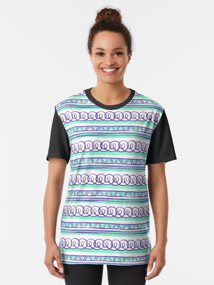 Alternate view of @@@ -- Violet & Sea Foam Graphic T-Shirt