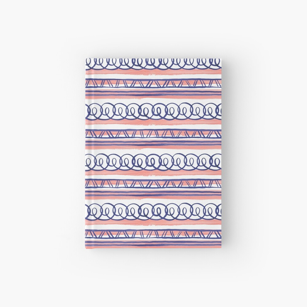 @@@ -- Navy & Coral Hardcover Journal