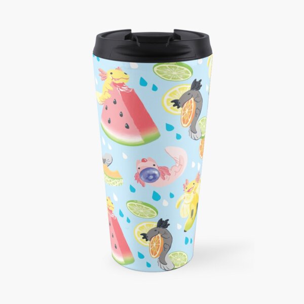 Fruity Fresh Snaxolotls pattern Travel Mug