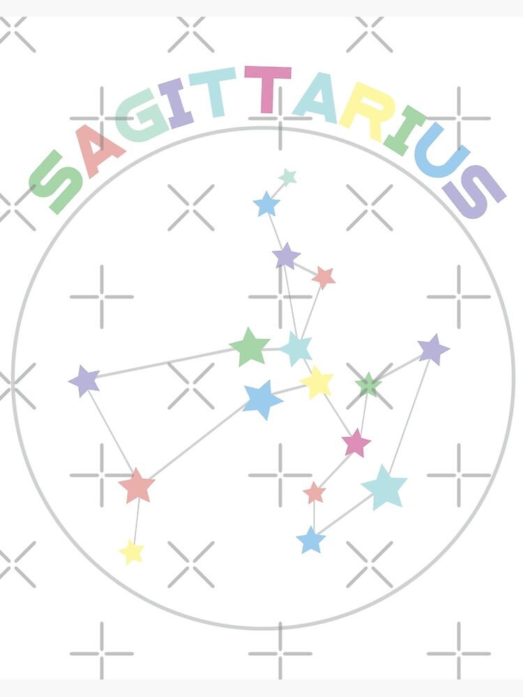 Sagittarius Zodiac Constellation Star Chart Poster