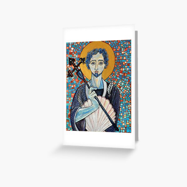 Artikel-Vorschau von  wo es Tradition ist, dass die Überreste des Apostels St. James begraben sind.

Für den Auftrag machte ich meinen Freund zu einer persönlichen Ikone des heiligen Jakobus (dessen Aussehen eher aus der Fantasie als aus irgendeiner historischen Forschung s, designt und verkauft von Lynnette Shelley.
