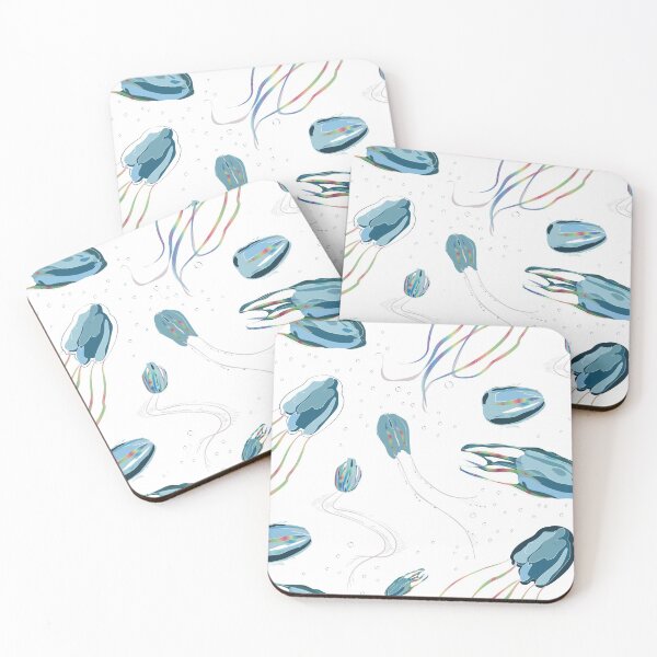 Item preview, Dance of the Rainbow Comb Jellies on white designed and sold by Colour Angel by KV.