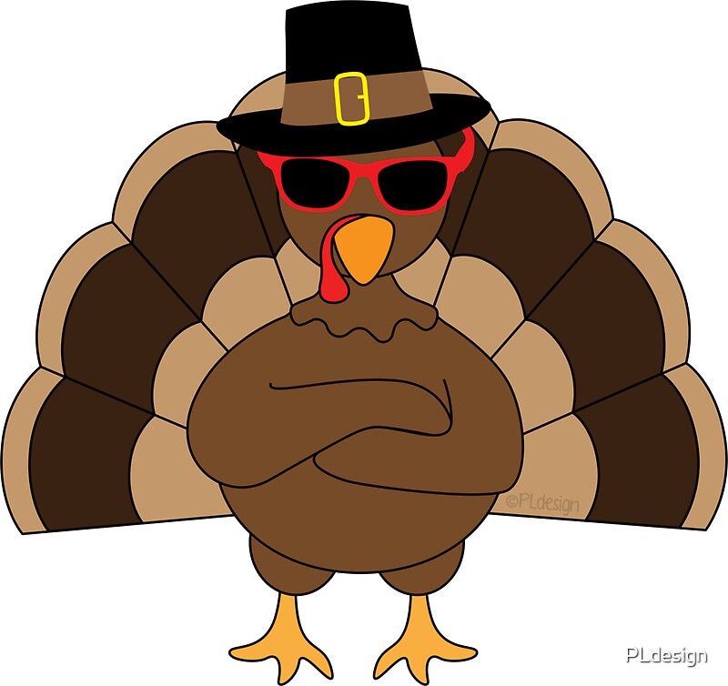 "Cool Turkey with sunglasses Happy Thanksgiving" Stickers by PLdesign