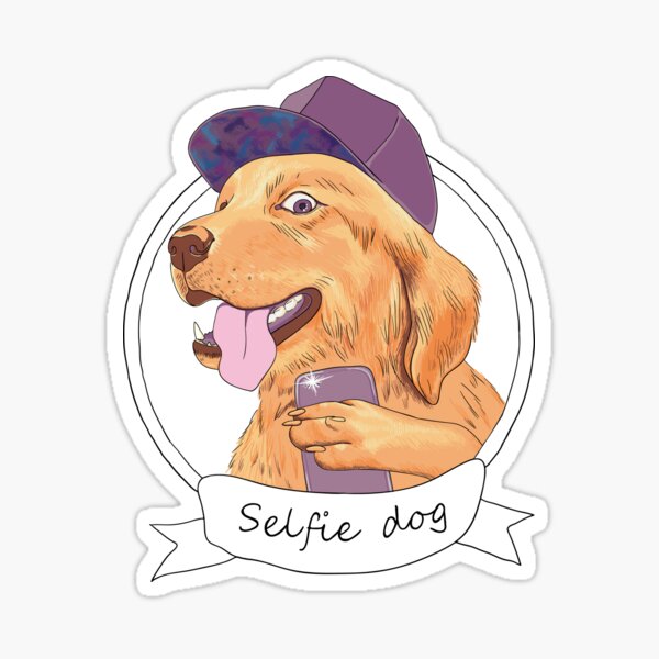selfie dog Sticker