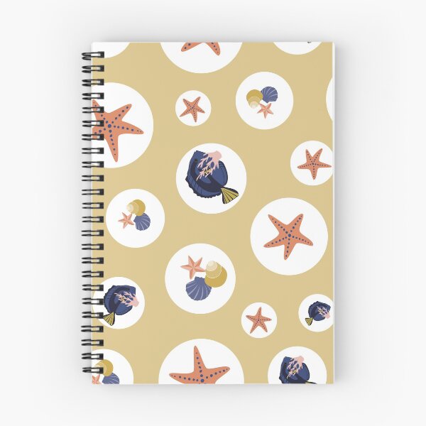 Item preview, Beautiful Beach Collection 11 Taupe with Circles Surgeon fish, shells and starfish.  designed and sold by CJAura by Claire Jane Johnson.