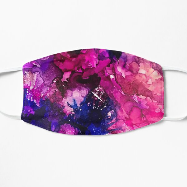 Nebula Abstract Art in Blue, Fuchsia, and Purple Flat Mask