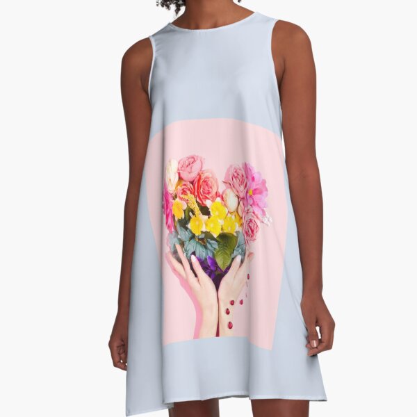 lover flower t shirt A-Line Dress