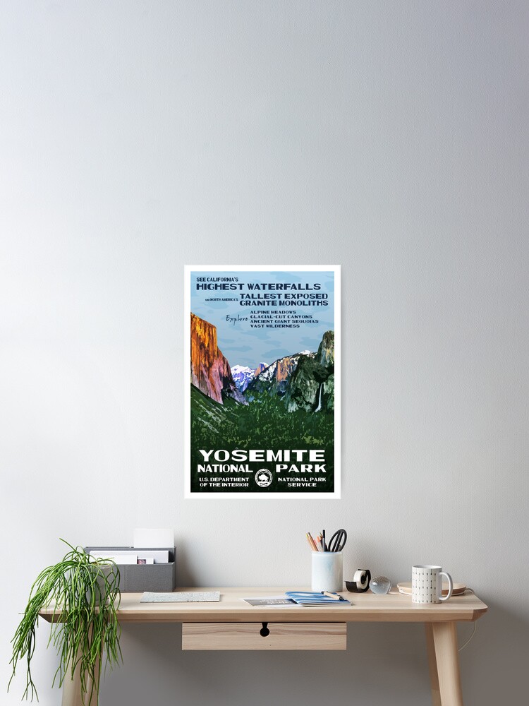 Thumbnail 2 of 3, Poster, Yosemite vintage travel poster designed and sold by stickart-marek.
