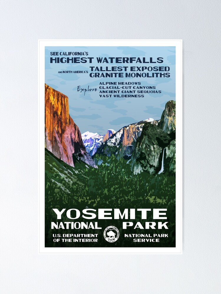 Thumbnail 1 of 3, Poster, Yosemite vintage travel poster designed and sold by stickart-marek.