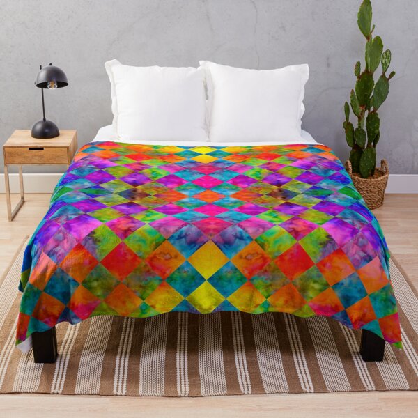 Harlequin Tie-Dye Throw Blanket