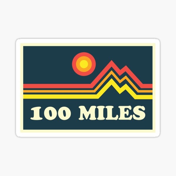 100 Miles Ultramarathon Ultra Running Rainbow Sticker