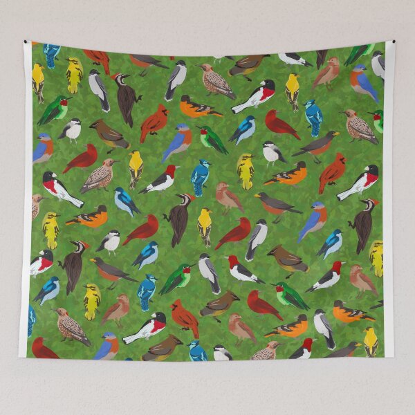 Item preview, Backyard and Forest Birds on Leafy Background  designed and sold by Nick Garnhart.