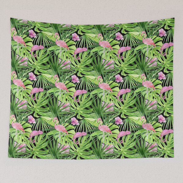 Item preview, Tropical Chameleon Flamingo Pattern  designed and sold by MyTribePatterns.