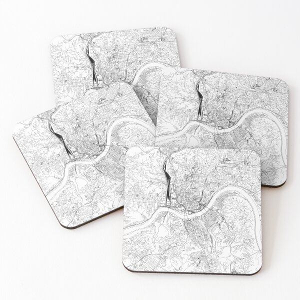 Item preview, Cincinnati White Map designed and sold by multiplicitymap.