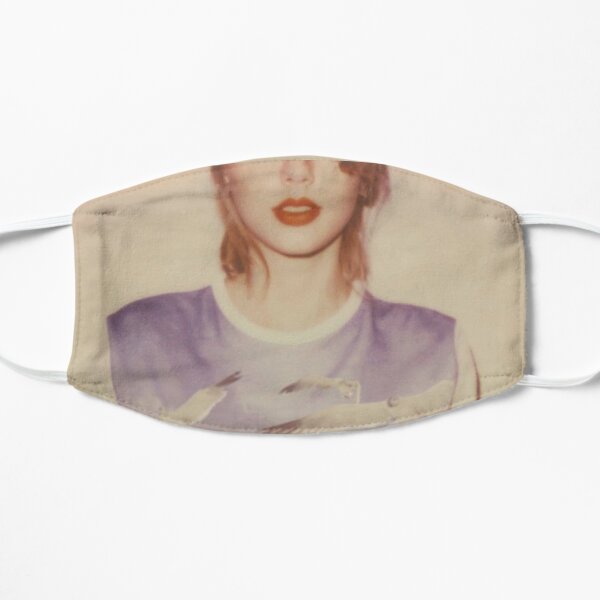 lady with red lipstick album cover face mask Flat Mask