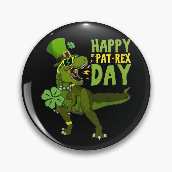 Item preview, Happy St Pat Rex Day St Patricks Dinosaur  Rex Leprechaun Hat Holding Shamrock Funny Kids  designed and sold by alenaz.
