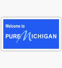 Welcome to Pure Michigan Road Sign Sticker