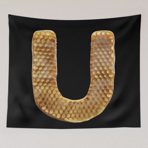 Item preview, U Letter 3d Honey Alphabet Font designed and sold by HelloFromAja.