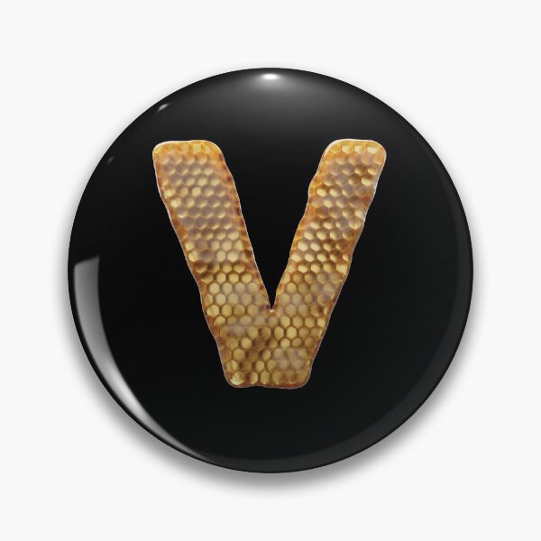 Item preview, V Letter 3d Honey Alphabet Font designed and sold by HelloFromAja.