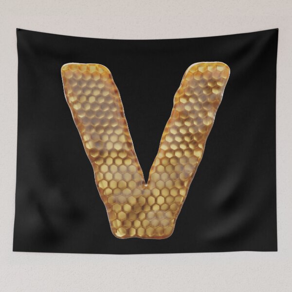 Item preview, V Letter 3d Honey Alphabet Font designed and sold by HelloFromAja.