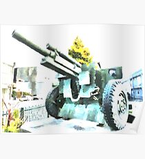 The Howitzer 105mm field gun carriage Poster