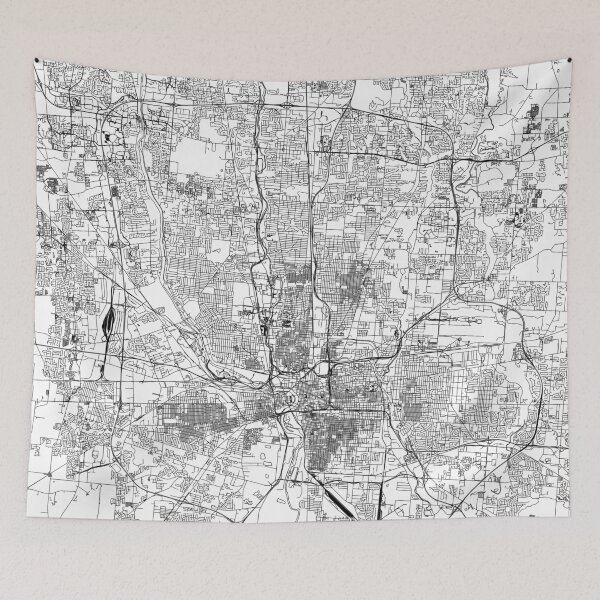 Item preview, Columbus White Map designed and sold by multiplicitymap.