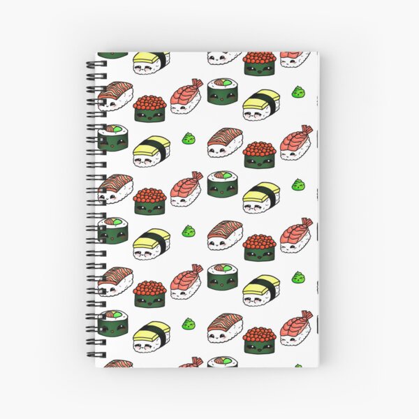 Sushi Divertido - Kawaii ilustración de tu comida japonesa favorita Cuaderno de espiral