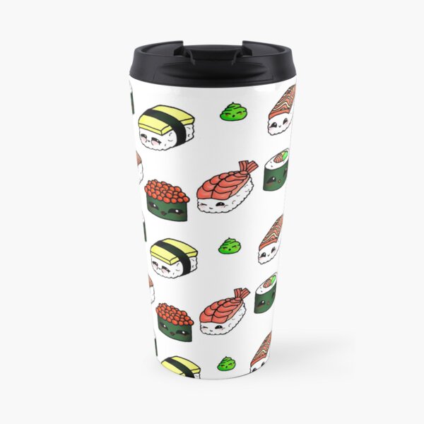 Sushi Divertido - Kawaii ilustración de tu comida japonesa favorita Taza de café de viaje