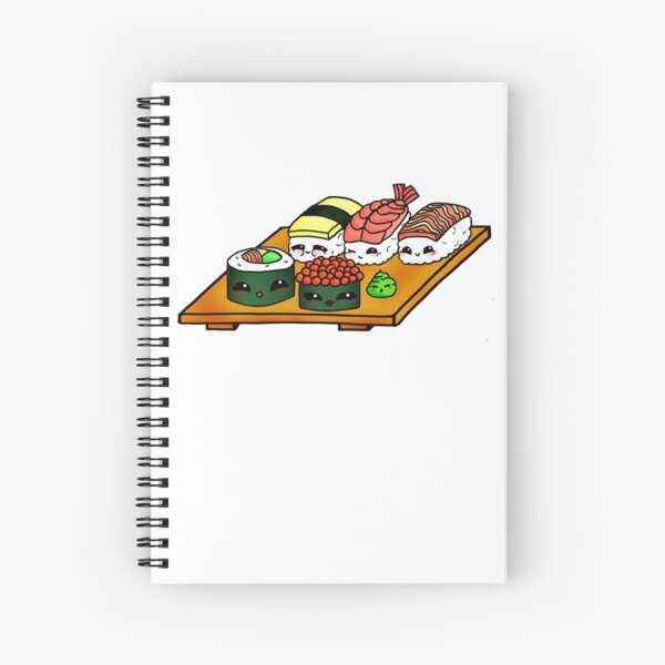 Tabla de sushi Kawaii - Tu sushi favorito estilo anime Cuaderno de espiral