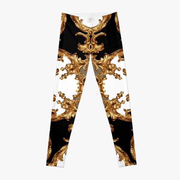 Golden ornamental baroque symmetrical Leggings